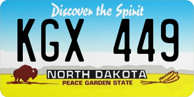 ND license plate KGX449