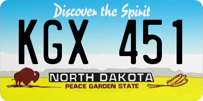 ND license plate KGX451