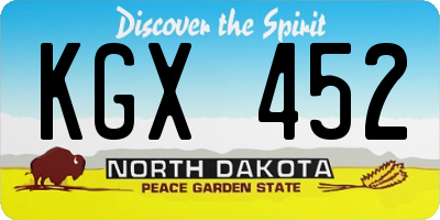 ND license plate KGX452