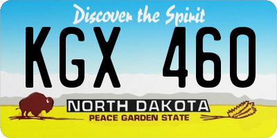 ND license plate KGX460