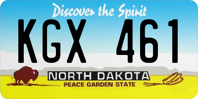 ND license plate KGX461