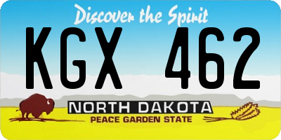ND license plate KGX462