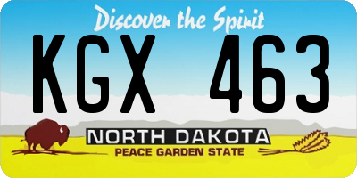 ND license plate KGX463