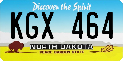 ND license plate KGX464