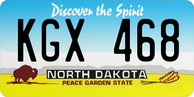 ND license plate KGX468