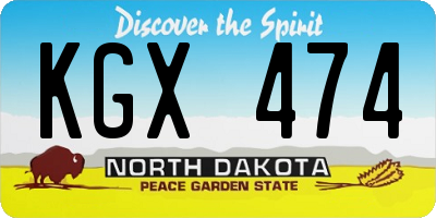ND license plate KGX474