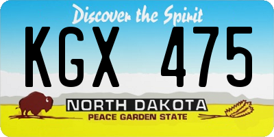 ND license plate KGX475