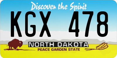 ND license plate KGX478