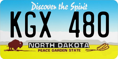 ND license plate KGX480