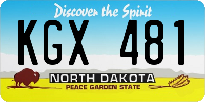 ND license plate KGX481
