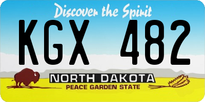 ND license plate KGX482