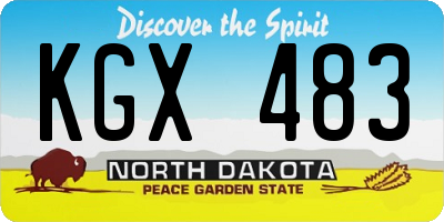 ND license plate KGX483