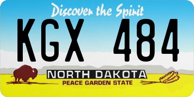ND license plate KGX484
