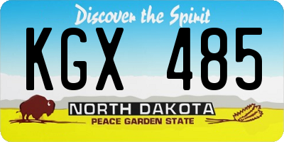 ND license plate KGX485