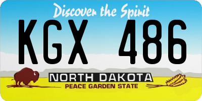 ND license plate KGX486