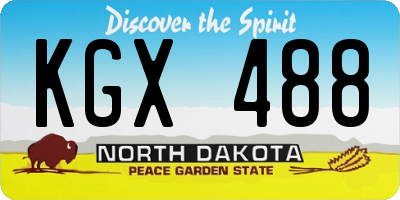 ND license plate KGX488