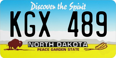 ND license plate KGX489