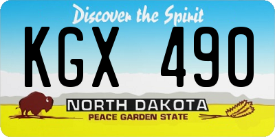ND license plate KGX490