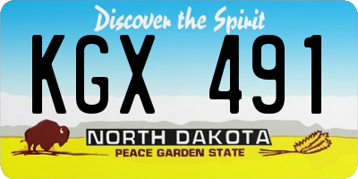 ND license plate KGX491