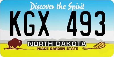 ND license plate KGX493