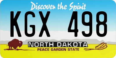 ND license plate KGX498