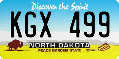 ND license plate KGX499