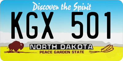 ND license plate KGX501