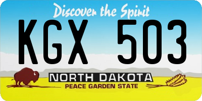 ND license plate KGX503