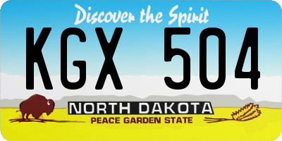 ND license plate KGX504