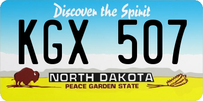ND license plate KGX507