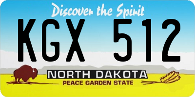 ND license plate KGX512
