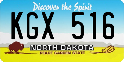 ND license plate KGX516