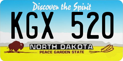ND license plate KGX520