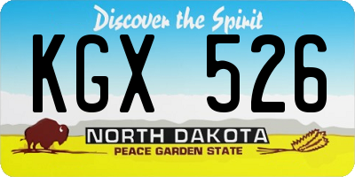 ND license plate KGX526