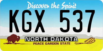 ND license plate KGX537