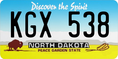 ND license plate KGX538