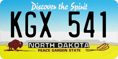 ND license plate KGX541