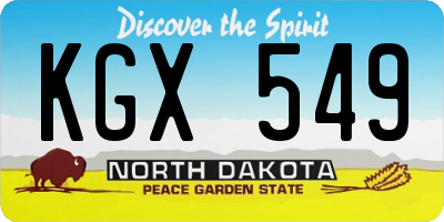 ND license plate KGX549