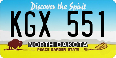ND license plate KGX551