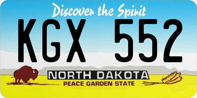 ND license plate KGX552