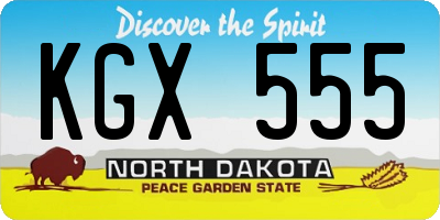 ND license plate KGX555