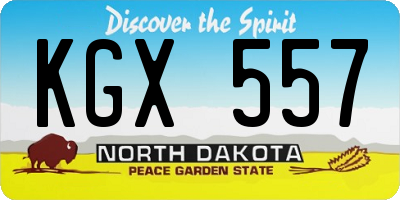 ND license plate KGX557