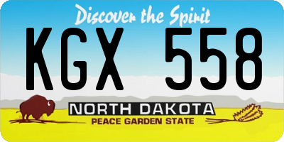 ND license plate KGX558