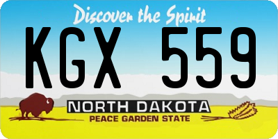 ND license plate KGX559
