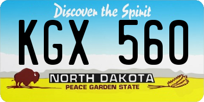 ND license plate KGX560