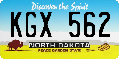 ND license plate KGX562