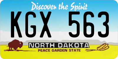 ND license plate KGX563