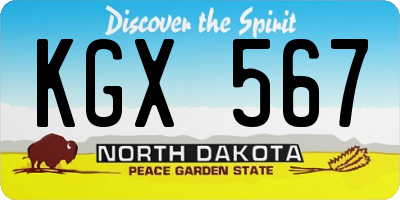 ND license plate KGX567