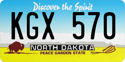ND license plate KGX570