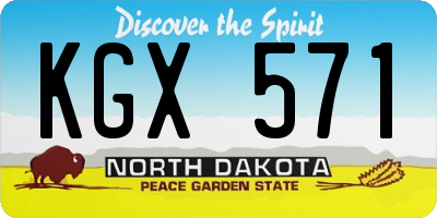 ND license plate KGX571
